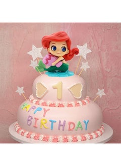 Sienon Mermaid Cake Topper Little Mermaid Doll With Seashells For Ariel Cake Decoration Mermaid Figurines For Under The Sea Mermaid Theme Princess Kids Birthday Baby Shower Party Supplies  - Image 5