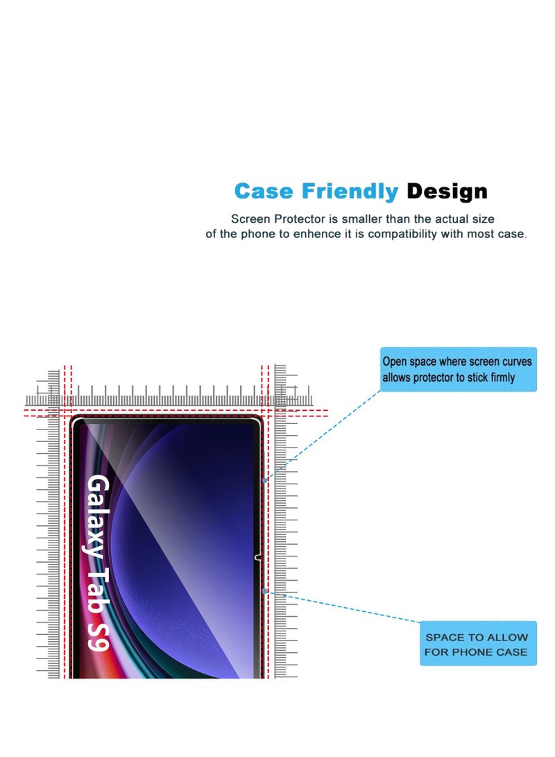 SYOSI 2 Pack Tempered Glass for Samsung Galaxy Tab S9 Screen Protector,9H Hardness,Ultra Resistant,Anti-Fingerprints,No Bubbles,HD-Clear,Full Coverage Samsung Tab S9 Tablet Film  - Image 3