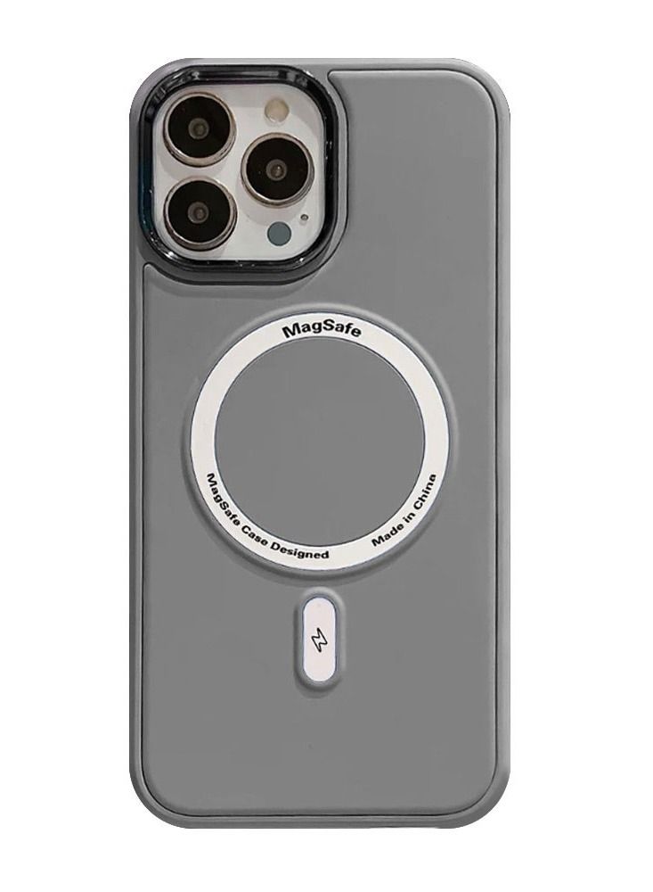 JOWAY iPhone 14 Pro MagSafe Case Magnetic Cover Protective Shockproof Wireless Charging Compatible Grey - Image 1