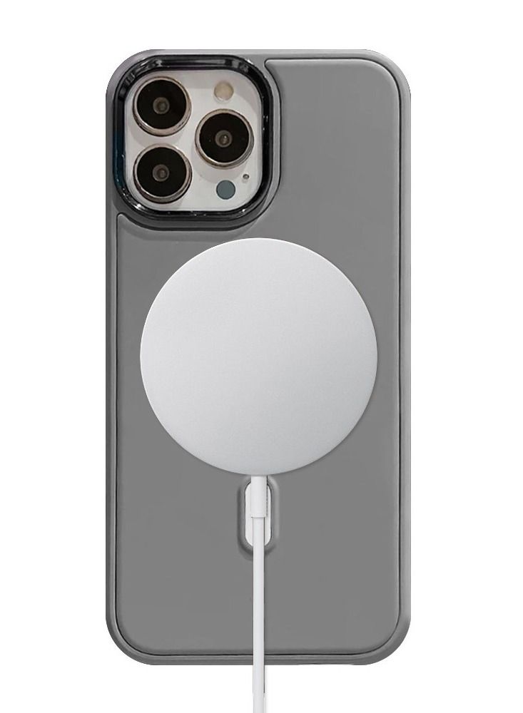 JOWAY iPhone 14 Pro MagSafe Case Magnetic Cover Protective Shockproof Wireless Charging Compatible Grey - Image 2