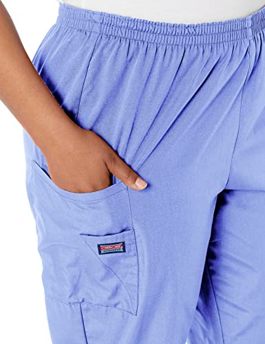 Cherokee Women's Plus Workwear Elastic Waist Cargo Scrubs Pant, Navy, XXX-Large Petite - Image 3