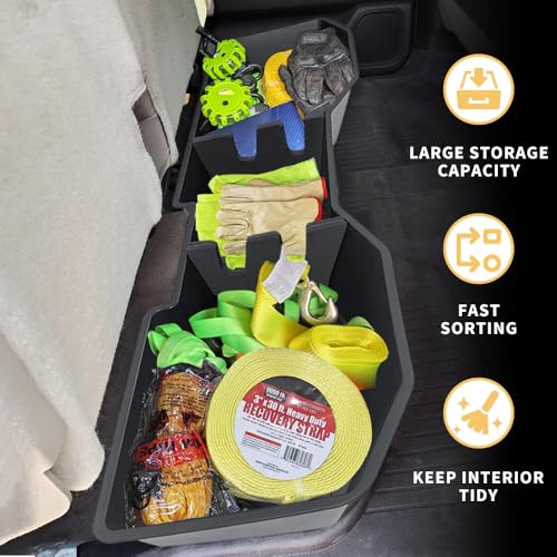 MAXDOM LLC MAXDOM Under Seat Storage Fit for (2007-2018) Chevy Silverado 1500/GMC Sierra 1500 (2007-2019) 2500HD 3500HD Crew Cab Rear Underseat Organizer Box - Image 3