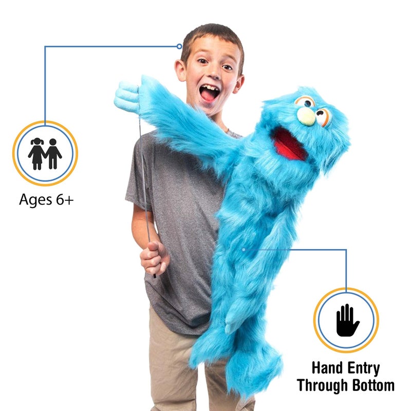 Silly Puppets دمى سيللي 30'' دمية وحش زرقاء بأسلوب فنون الدمى الكاملة - Image 2