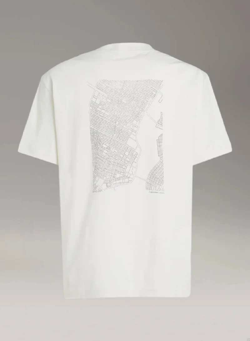 Calvin Klein Jeans Ivory Relaxed  Logo T-shirt for Men | Best Price UAE