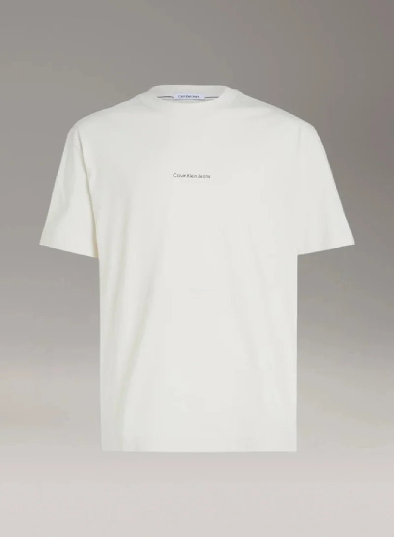 Calvin Klein Jeans Ivory Relaxed  Logo T-shirt for Men | Best Price UAE