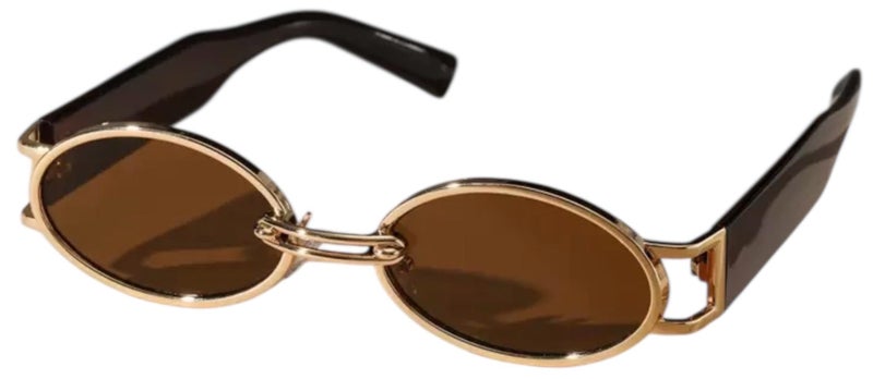 شي إن نظارات شمسية كلاسيكية بتصميم بيضاوي معدني، مناسبة للارتداء الكاجوال متعددة الالوان - Image 1