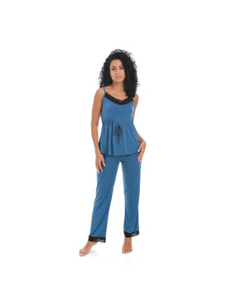 Women's two-piece pajama set, top and pants with a belt at the waist - pzsku/Z7F9E61A1DCC4712679DAZ/45/1748260164/d8b7d8e8-eb4a-4fcf-bf1e-61d21fdc3f31