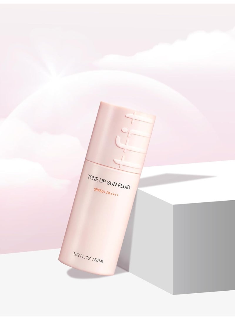 TFIT Tone Up Sun Fluid - Korean Sunscreen with SPF 50+ PA++++, Natural Coverage, No White Cast & Eye Irritation for Sensitive Skin,50ml - Image 2