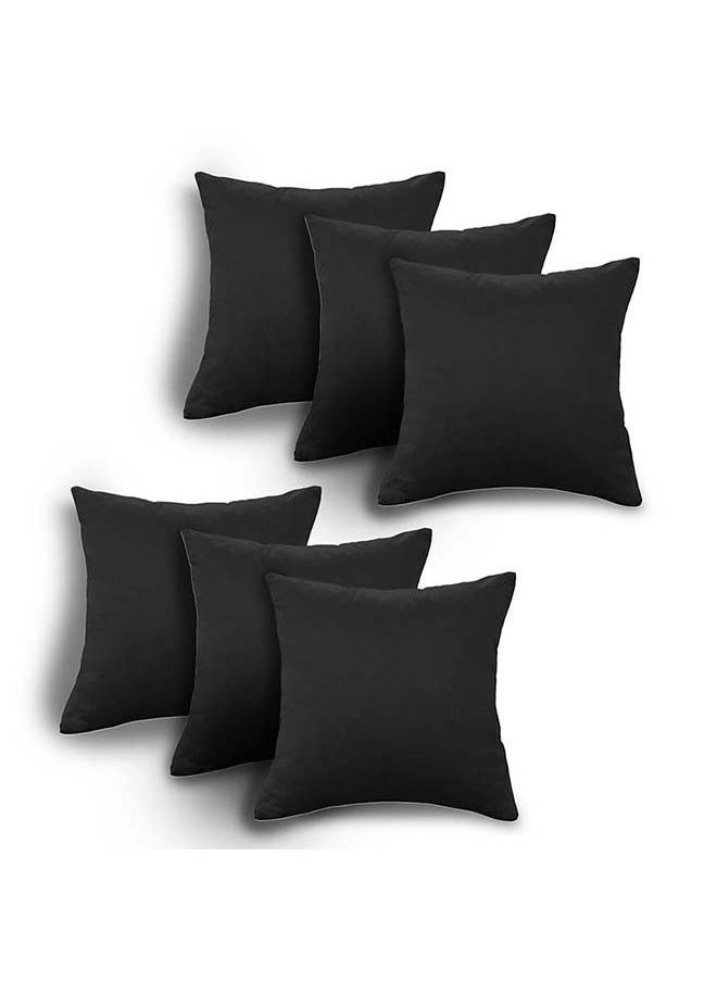 هاوس ون طقم 6 قطع مخده وسادة ديكور مربعة من المخمل الناعم بتصميم سادة وألوان جذابة  - 45x45 سم  - Image 1