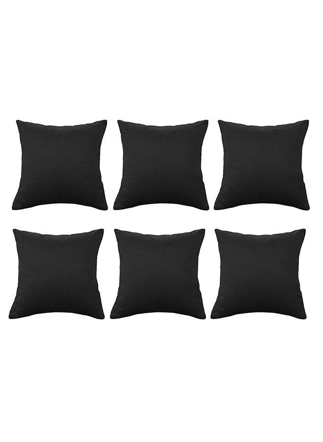 هاوس ون طقم 6 قطع مخده وسادة ديكور مربعة من المخمل الناعم بتصميم سادة وألوان جذابة  - 45x45 سم  - Image 2