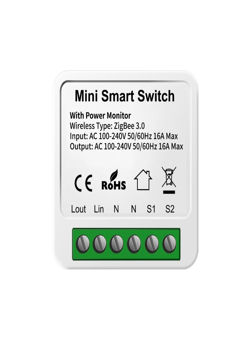Tuya ZigBee 3.0 Smart Metering On/Off Switch Smart Light Switch Smart Home Automation DIY Circuit Breaker Support Google Home Yandex Alice APP Mobile Control 2 Way AC100-240V 16A - Image 1