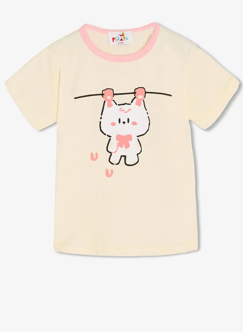 Pinata  Bunny Print Cotton Tshirt and Shorts Set for Women | Best Price UAE