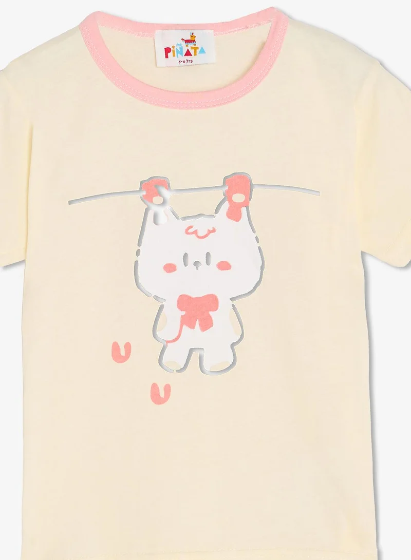 Pinata  Bunny Print Cotton Tshirt and Shorts Set for Women | Best Price UAE