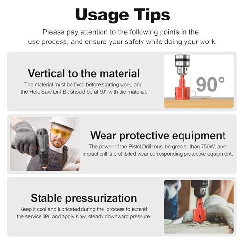 XDENGP Hole Saw 1-3/16" (30mm), Bi-Metal Hole Cutter, Hole Saw Drill Bits for Drilling Holes in Wood, Plastic, Drywall, Soft Metal Sheet - Image 5