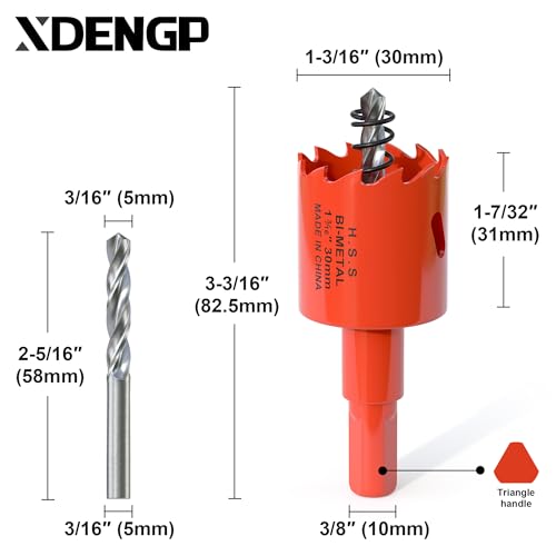 XDENGP Hole Saw 1-3/16" (30mm), Bi-Metal Hole Cutter, Hole Saw Drill Bits for Drilling Holes in Wood, Plastic, Drywall, Soft Metal Sheet - Image 2