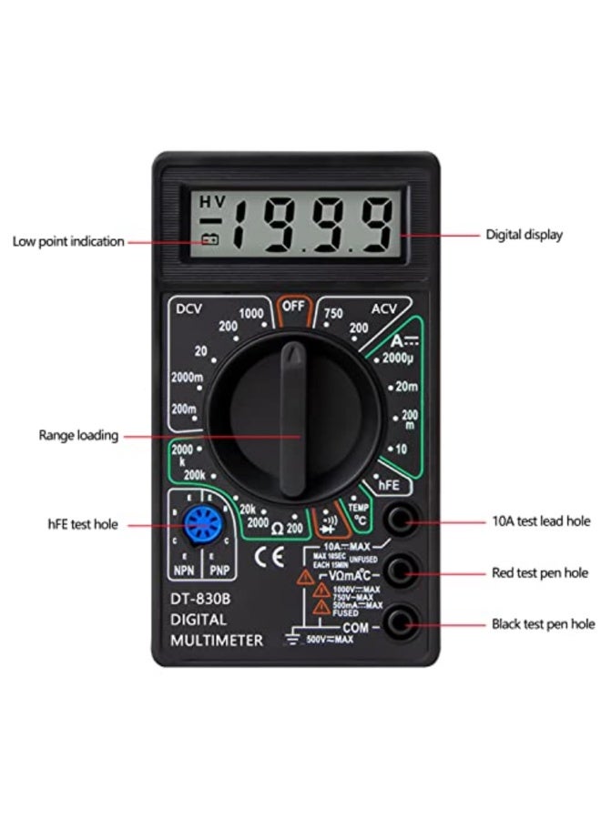 Professional Digital Multimeter Polymeter For Measuring Continuity Voltmeter Ammeter Ohmmeter Continuous Voltage Tester Resistance Test Leads And Mini Cases - Image 3