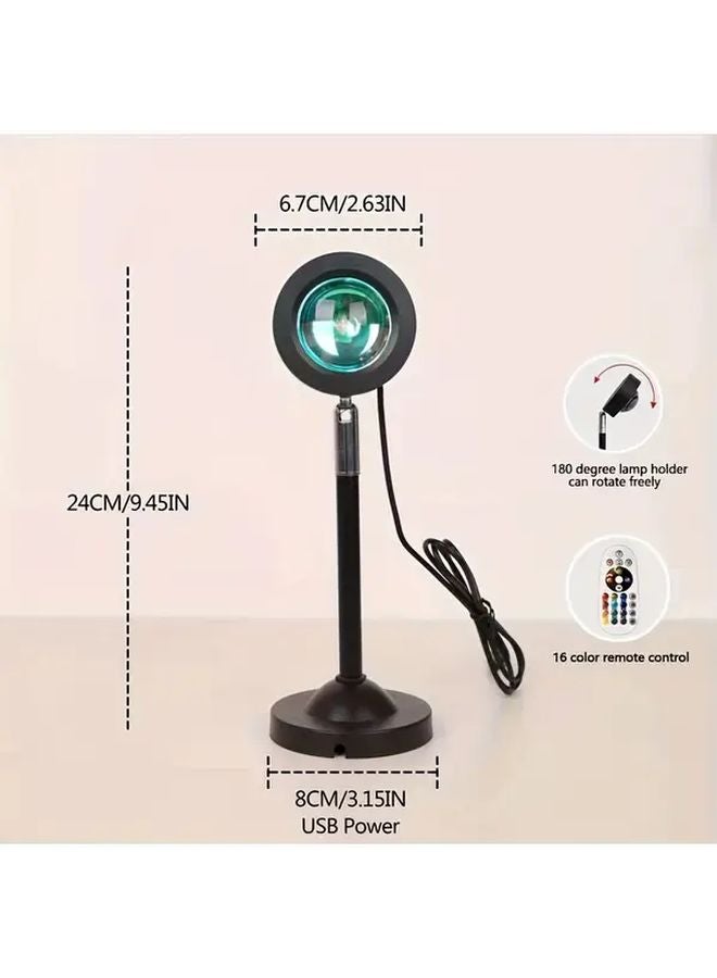 Sunset Lamp RGB Projection Light 16 Colors Remote Control USB Powered 360 Rotation - Image 5
