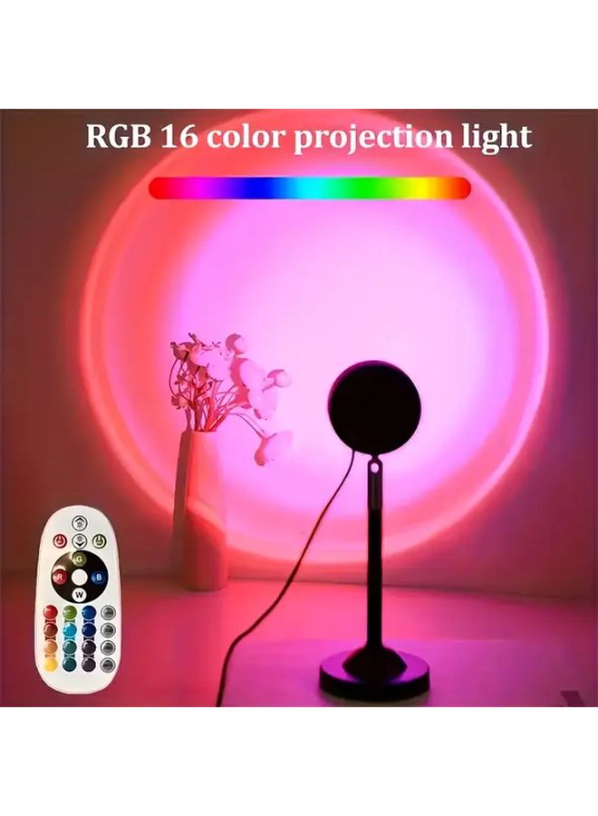 Sunset Lamp RGB Projection Light 16 Colors Remote Control USB Powered 360 Rotation - Image 3