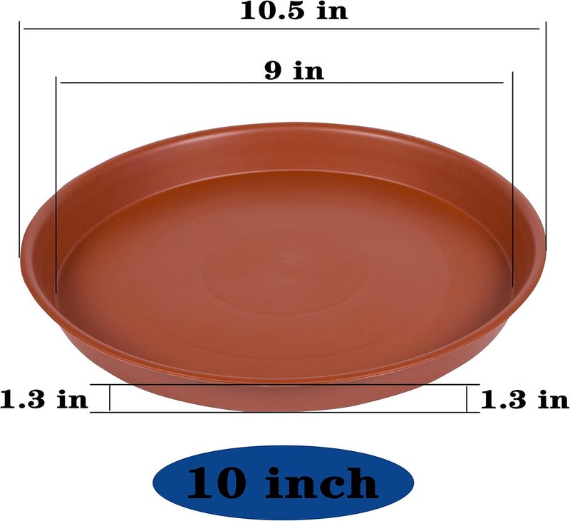 Bleuhome 2 Pack of 10 inch Plant Saucer, Bird Bath Bowl 10 inch, Plant Tray for Pots, Plant Saucers for Indoors, Plant Trays for Planter 8"/9"/10" (10 inch, Terracotta) - Image 2