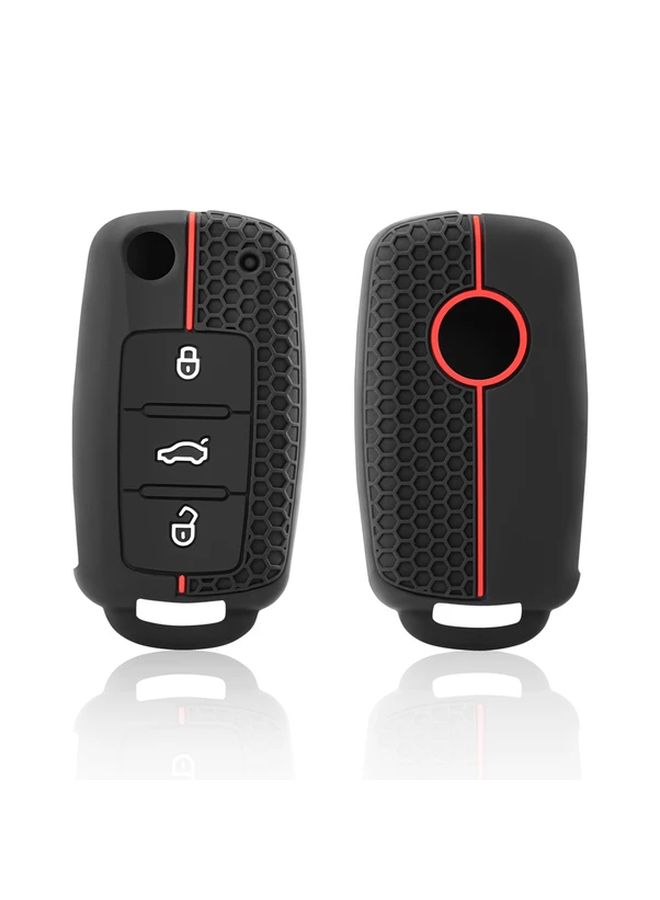 Dark Blue 3 Button Silicone Car Key Cover for VW Golf Jetta Skoda Octavia SEAT Leon - Image 4