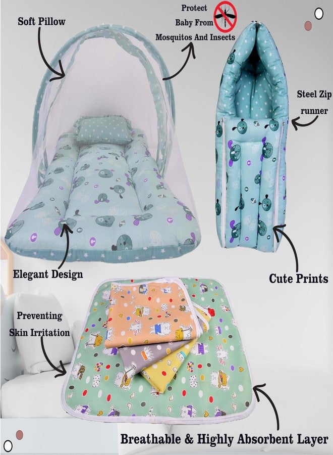Kwitchy New Born Baby Bedding Set Combo Premium Essential Items for Unisex Babies (Green, 0-6 Months) (3PCS Set) - Image 2