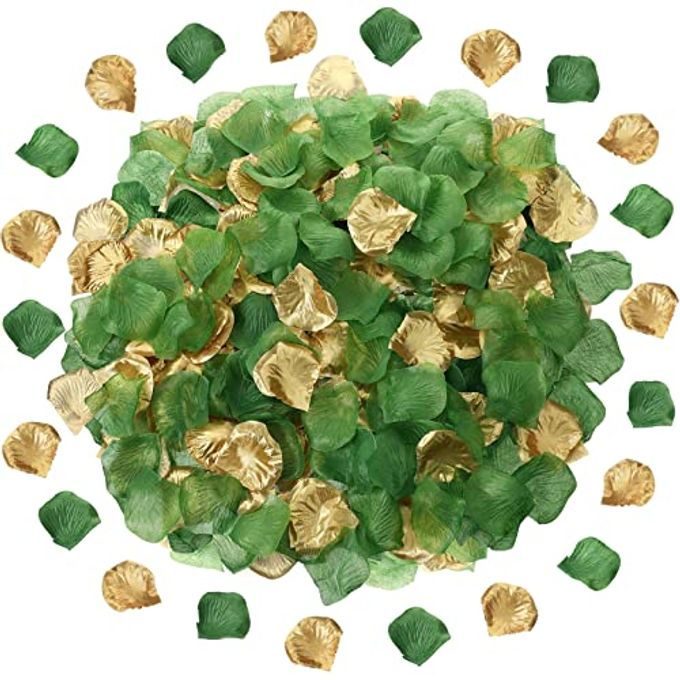 1800 PREMIUM SILK FLOWER PETALS FOR WEDDINGS BABY SHOWERS HOME DECORATION GREEN GOLD TURQUOISE