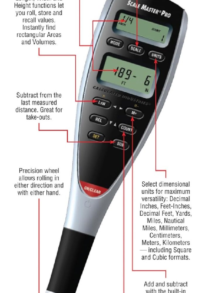 Calculated Industries 6025 Scale Master Pro Digital Plan Measure Tool with 72 Built-in Scales - Image 4