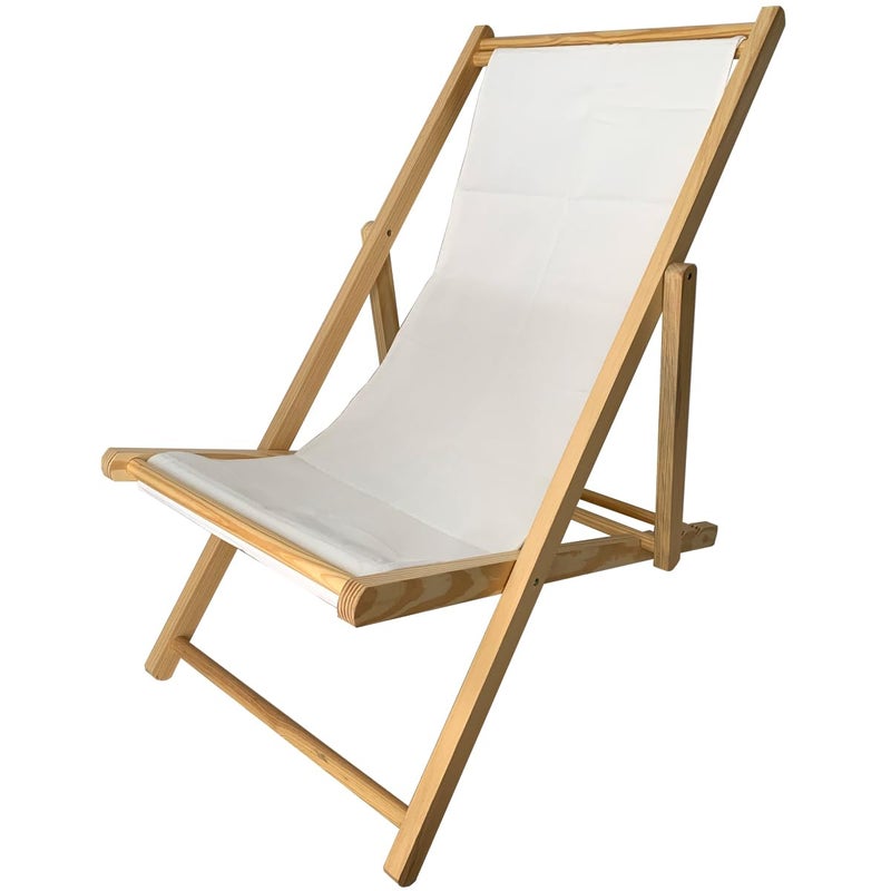 TBACW Patio Lounge Chair Replacement Canvas 47" L x 17" W - Beach Sling Chair Fabric, Indoor Outdoor Use - No Wooden Frame (White) - Image 4