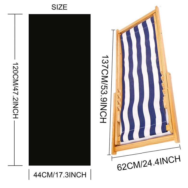 TBACW Patio Lounge Chair Replacement Canvas 47" L x 17" W - Beach Sling Chair Fabric, Indoor Outdoor Use - No Wooden Frame (White) - Image 2