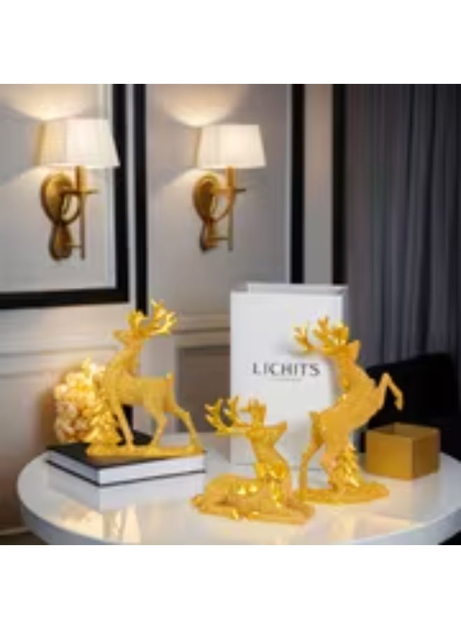 erorex 3pcs Christmas Reindeer Decorations, Mini Resin Statue Figurines, Colorful Reindeer Ornaments Perfect for Holiday Decor and Display, Ideal for Living Room, Office, TV Stand, Countertop, Shop Decoration, Animal Sculptures, Great Gift Idea - Image 3