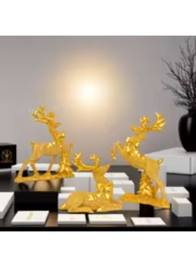 erorex 3pcs Christmas Reindeer Decorations, Mini Resin Statue Figurines, Colorful Reindeer Ornaments Perfect for Holiday Decor and Display, Ideal for Living Room, Office, TV Stand, Countertop, Shop Decoration, Animal Sculptures, Great Gift Idea - Image 4