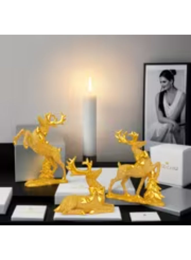 erorex 3pcs Christmas Reindeer Decorations, Mini Resin Statue Figurines, Colorful Reindeer Ornaments Perfect for Holiday Decor and Display, Ideal for Living Room, Office, TV Stand, Countertop, Shop Decoration, Animal Sculptures, Great Gift Idea - Image 5