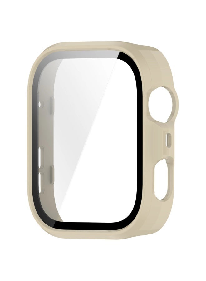 PC Case + Screen Protector For Huawei Watch Fit 4 All-around Anti-scratch Frame Screen Protective Shell (Beige) - Image 4
