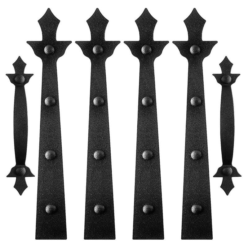 JFOGO Garage Door Strong Magnetic Decorative Hardware Set,4 Faux Garage Door Hinges and 2 Handles,Black Magnetic Decoration Attractive Accents Curb Appeal(6Pcs) - Image 1