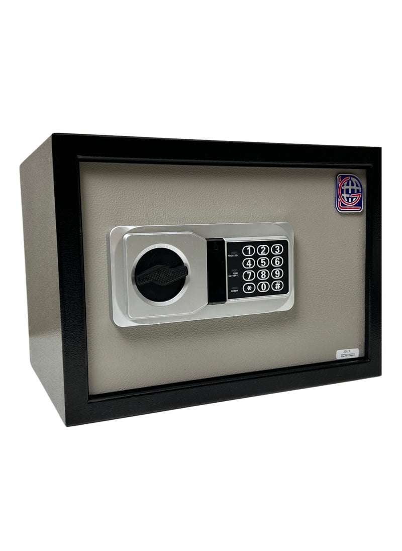LOTFY GROUP LG Safebox Code- 25NEK- 25*35*25CM- Gray Colour- Home Office Safe Box- Electronic Lock- Key Lock  - Image 1