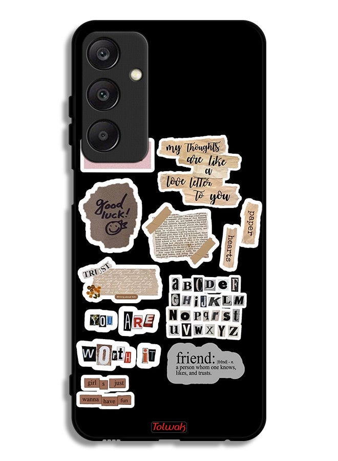 Tolwak غطاء حماية لهاتف Samsung Galaxy A25 5G مع ملصقات اقتباسات الحظ السعيد - Image 1