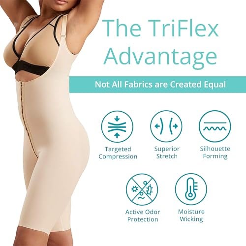 Marena SFBHS Women’s Girdle with High Back, Short-Length - Post-surgical Shapewear Support - X-Small, Black - Image 2