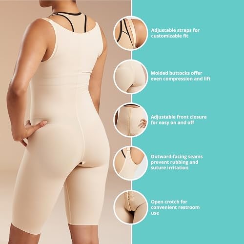 Marena SFBHS Women’s Girdle with High Back, Short-Length - Post-surgical Shapewear Support - X-Small, Black - Image 3