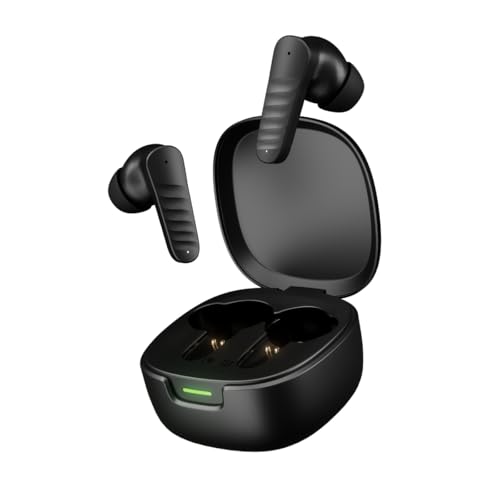 pTron Bassbuds NEO TWS Earbuds w/ 13mm Drivers, 45Hrs Playtime, Dual HD Mic & AI-ENC Calls, Custom EQ, Mobile App, Bluetooth V5.4 Earphones, Voice Assistant, Type C Fast Charging & IPX5 (Raven Black) - Image 1
