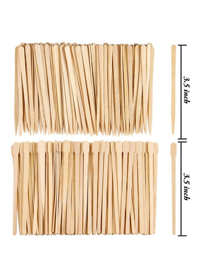 Aneco 800 Pieces Wood Wax Applicator Sticks Wax Spatulas Small Wood Spatulas Applicator for Hair Eyebrow Removal, 2 Style - Image 2