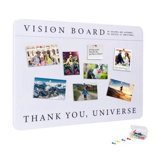 Bodoniy Vision Board, Premium Bulletin Boards Decorative Felt Pin Board, Minimalist Dream Board for Manifesting Supplies, Foldable Picture Board, DIY Prayer Board with Pushpins for School, Home, Office - Image 1