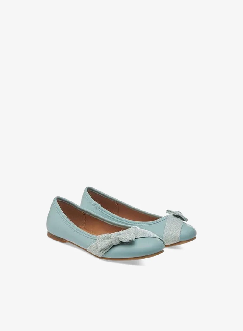 Little Missy BLUE Bow Accent Slip-On Ballerina Shoes for Women | Best Price UAE