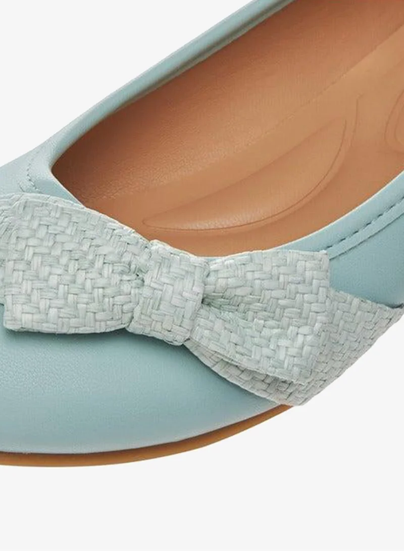 Little Missy BLUE Bow Accent Slip-On Ballerina Shoes for Women | Best Price UAE