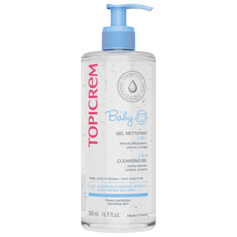 Topicrem Organic Baby Care 2 In 1 Cleansing Gel 500Ml - Image 1