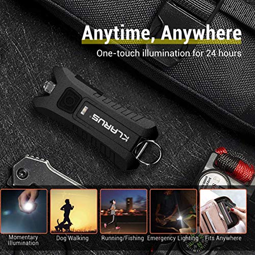 klarus Mi2 Mini LED Keychain Flashlights, Super Lightweight & Small Rechargeable 40 Lumens EDC Flash Light with Built-in Battery and USB Cable(Black) - Image 3