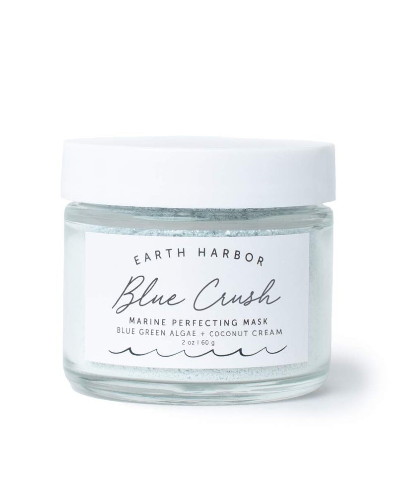 Earth Harbor | BLUE CRUSH Marine Perfecting Mask | Natural & Nontoxic | Organic Blue Green Algae, Coconut Cream & Indigo | Exfoliates & Nourishes | 2 oz - Image 1