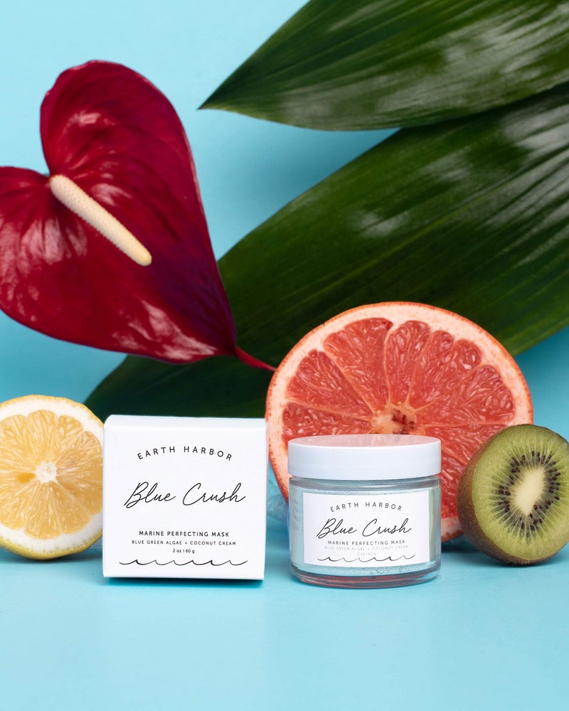 Earth Harbor | BLUE CRUSH Marine Perfecting Mask | Natural & Nontoxic | Organic Blue Green Algae, Coconut Cream & Indigo | Exfoliates & Nourishes | 2 oz - Image 5