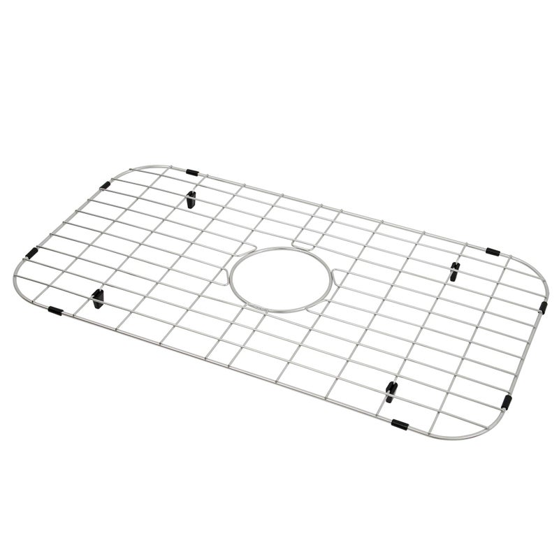 LQS Kitchen Sink Bottom Grid and Sink Protector, Sink Rack for Bottom of Grid 26" x 14" with Center Drain Hole for Handmade Single Bowl, Stainless Steel Sinks Grid, Kitchen Sinks Grate - Image 5