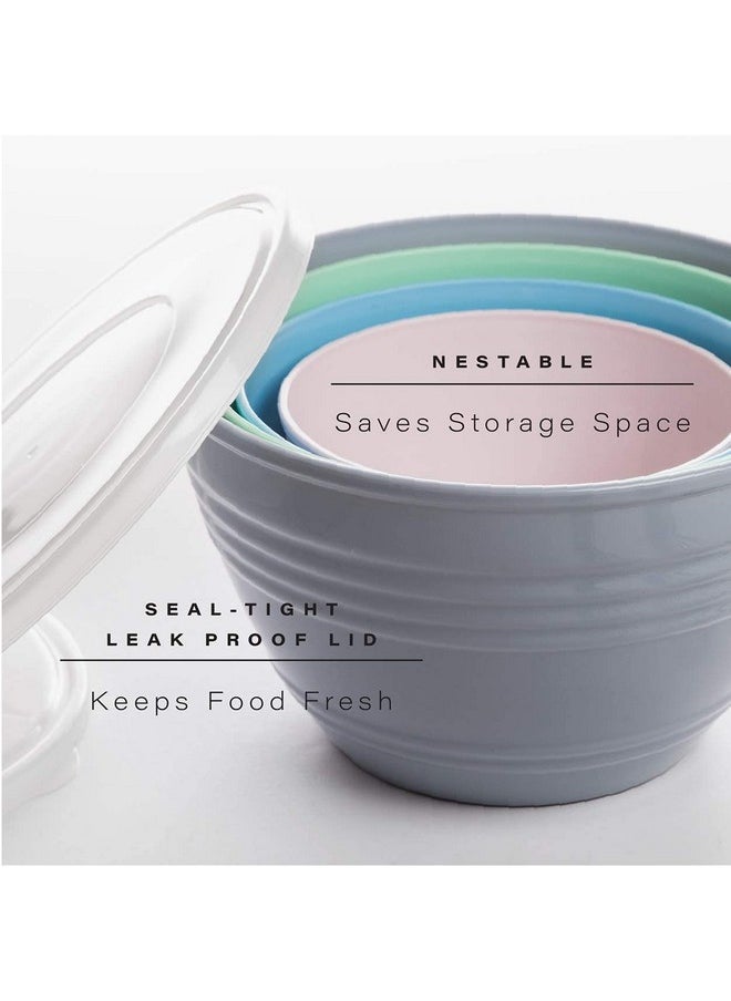 BINO - BINO | Mixing Bowl Set with Lids | Versatile Plastic Bowls for Kitchen Mixing, Serving, and Storage - 4-Piece Mixing Bowl Set in Various Sizes | Space-Saving Nesting Design | Dishwasher Safe - Image 1