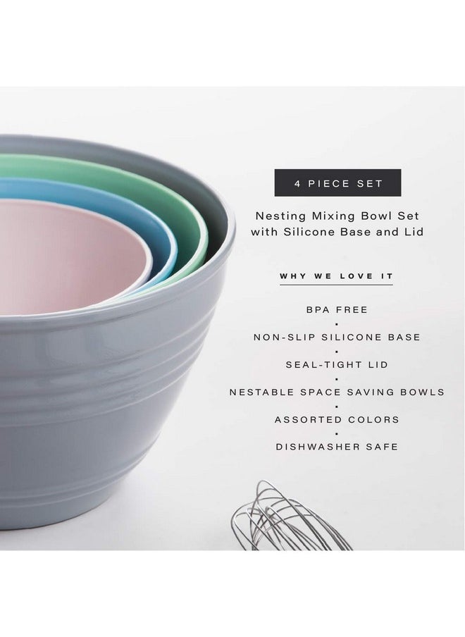 BINO - BINO | Mixing Bowl Set with Lids | Versatile Plastic Bowls for Kitchen Mixing, Serving, and Storage - 4-Piece Mixing Bowl Set in Various Sizes | Space-Saving Nesting Design | Dishwasher Safe - Image 1